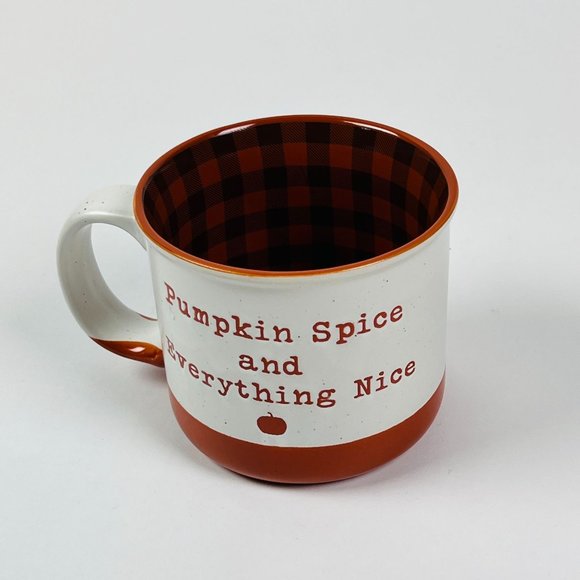 Sheffield Home Pumpkin Spice & Everything Nice 18 oz Orange Beige Coffee Mug - Picture 2 of 5